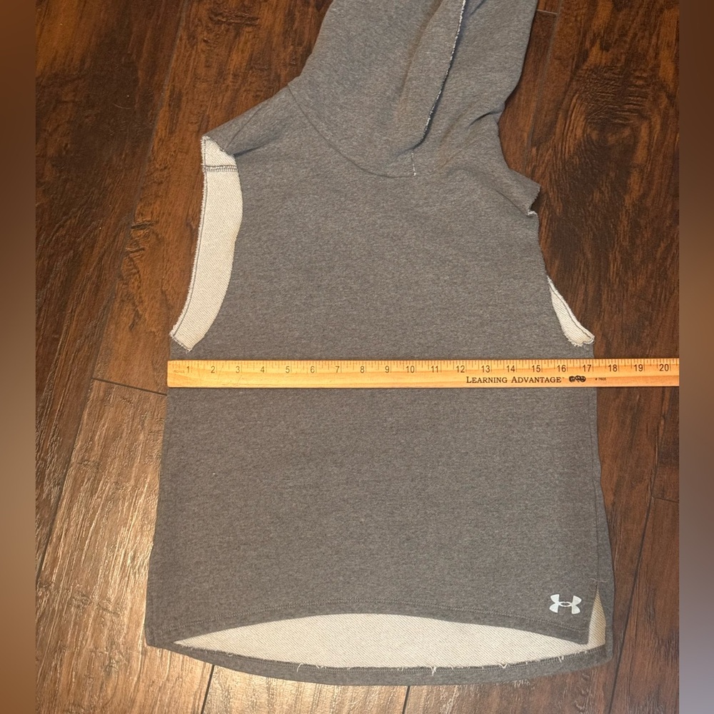 Under Armour Sleeveless Hoodie Mens XS Gray Pullover Sweatshirt Athletic Gym UA - Picture 13 of 14